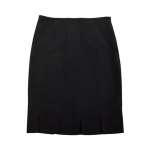 Kasper Separates Black Pencil Skirt Cut Flap Hem Side Zip Lined Size 4 NWOT W501